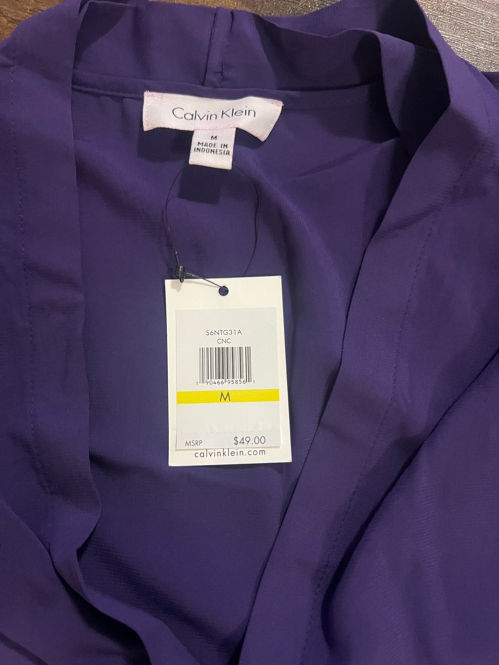 Calvin Klein Purple V-Neck Sleeveless Camisole - Picture 3 of 5
